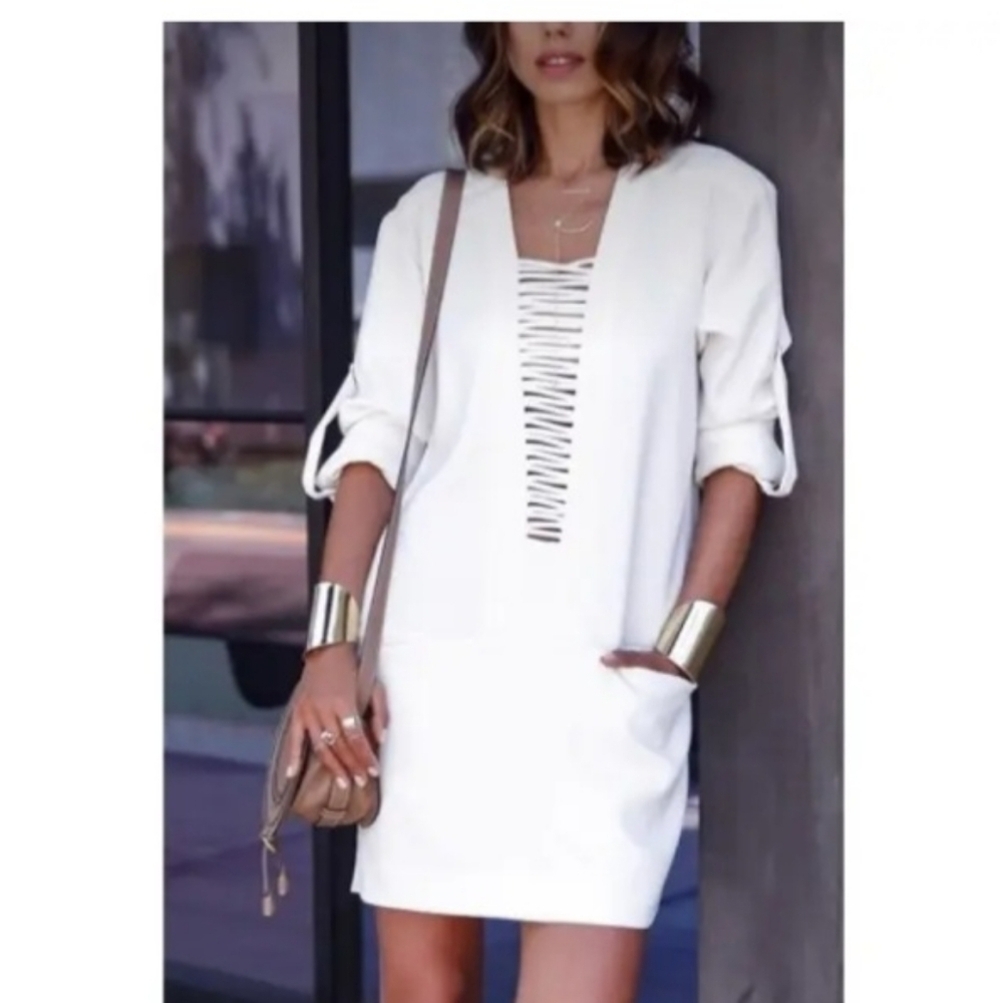 IRO Off White Dress with Modern Design Size 36/4/S